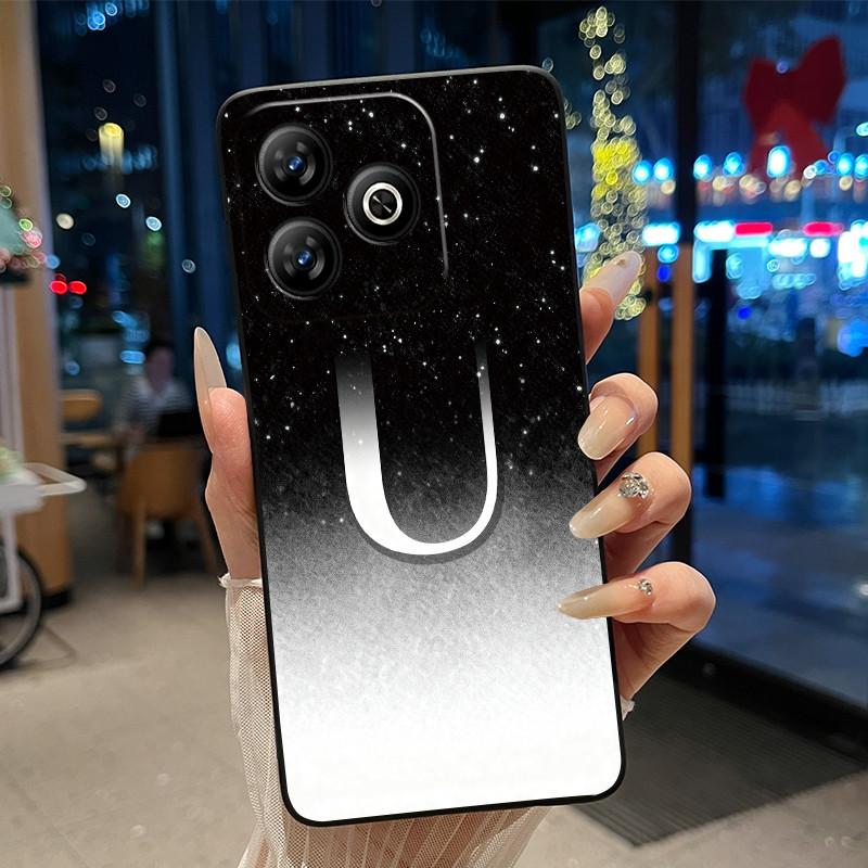 Модный чехол с буквой и цветком для пары на ZTE Blade V60 4G/Axon 60 4G/Nubia V60, мягкий силиконовый черный чехол, защитный от царапин корпус