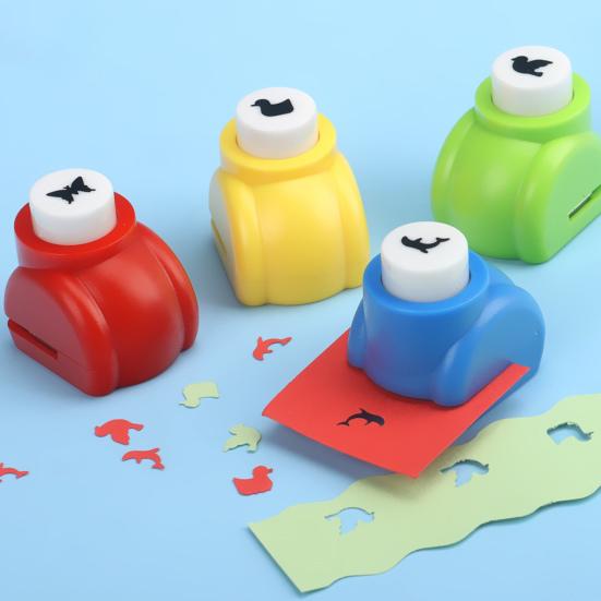 Kids DIY Craft Hole Punch Set Safe Material Develop Fine Motor Skills Inspire Easy To Use Crafting Kit with 12 Shapes Scissors
