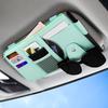 Car Sun Visor Organizer, Leather Pocket Organizer Sunglass Holder For Car Interior Accessories With Multi-Pocket Net Zipper (Beige)