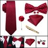 Мужской галстук-бабочка, зажим для галстука, набор бутоньерок, 5 стилей, шелковые красные галстуки для свадьбы, официальной вечеринки, свидания,