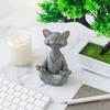 Buddha Cat Figurine Sitting Meditation Cat Statue Resin Buddha Cat Tabletop