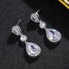 Bridal High-end Earrings Temperament Elegant Water Drop Zircon Stud Earrings European and American Cross-border Fashion Women's Exquisite Earrings