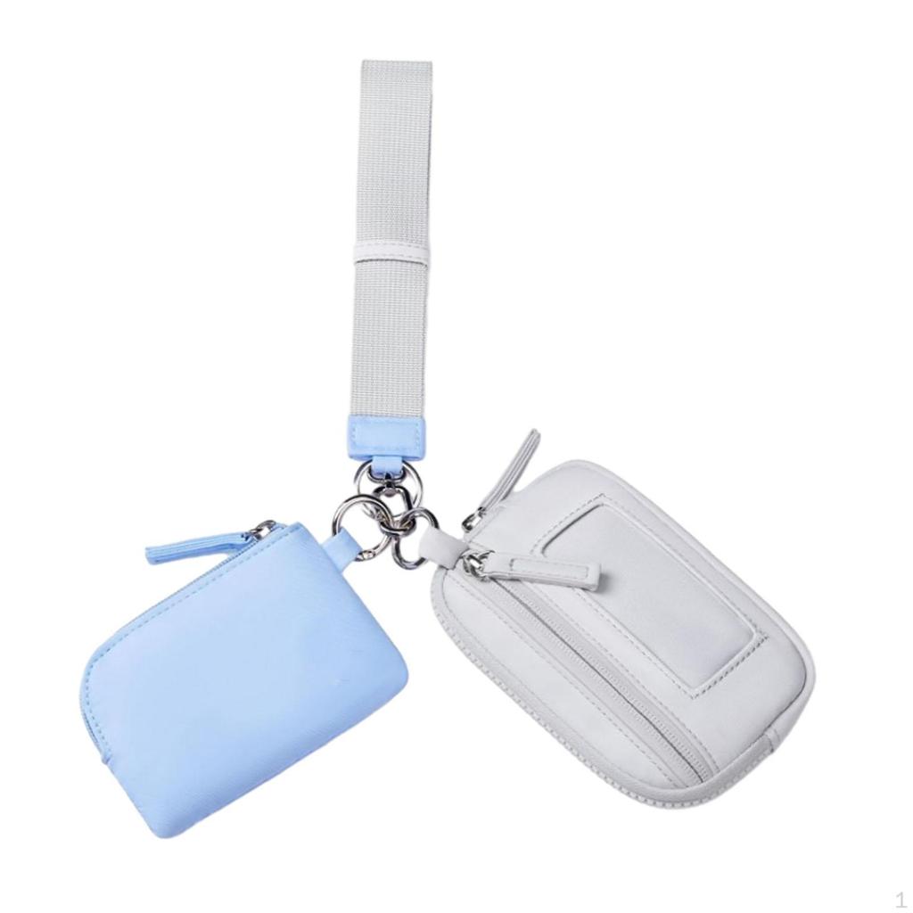 Брелок на запястье кошелек двойной карман повседневный с застежкой-молнией маленький брелок для женщин мужчин