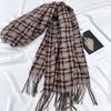 Scarf Women's Autumn and Winter New Imitation Cashmere Warm Scarf Big Windmill Plaid Shawl Windproof & Warm, Multi-Color Options for Casual Outings