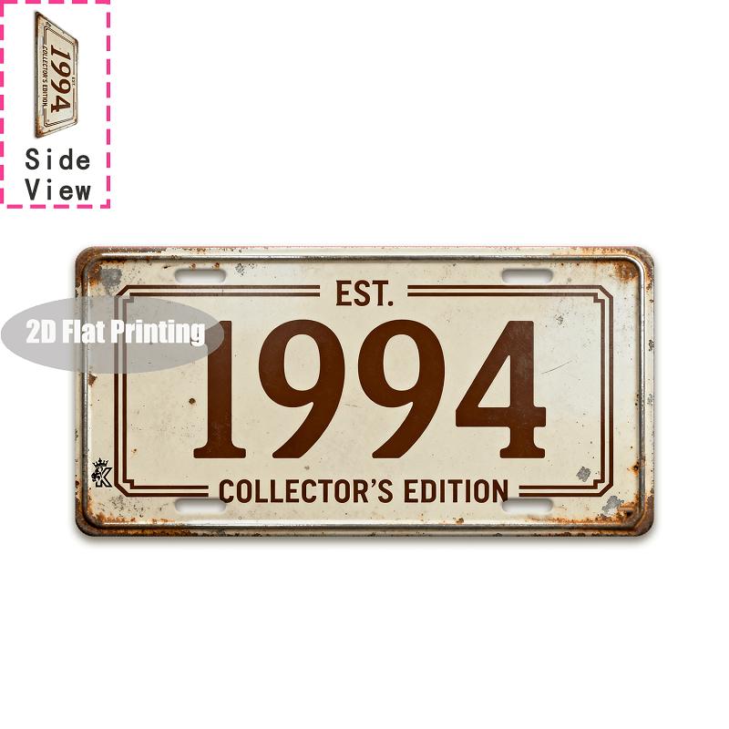 Vintage City Year Text Print Metal License Plate Sign Retro 2D Flat Printed Tin Plaque Wall Art Decor for Home Bar