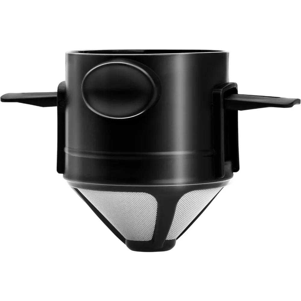 1 шт. Многоразовый конусный фильтр для кофеварки, многоразовые фильтры для кофе, кофеварка с чистящей щеткой для домашнего офиса, путешествий