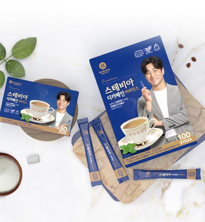 McNulty Coffee Stevia Decaf Coffee Mix 30 Sticks – Low-Calorie & Smooth Taste