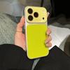 Роскошный чехол из однотонной кожи личи для iPhone 17 16 15 14 13 Pro Max Матовый противоударный гибридный чехол из стекла с защитой камеры