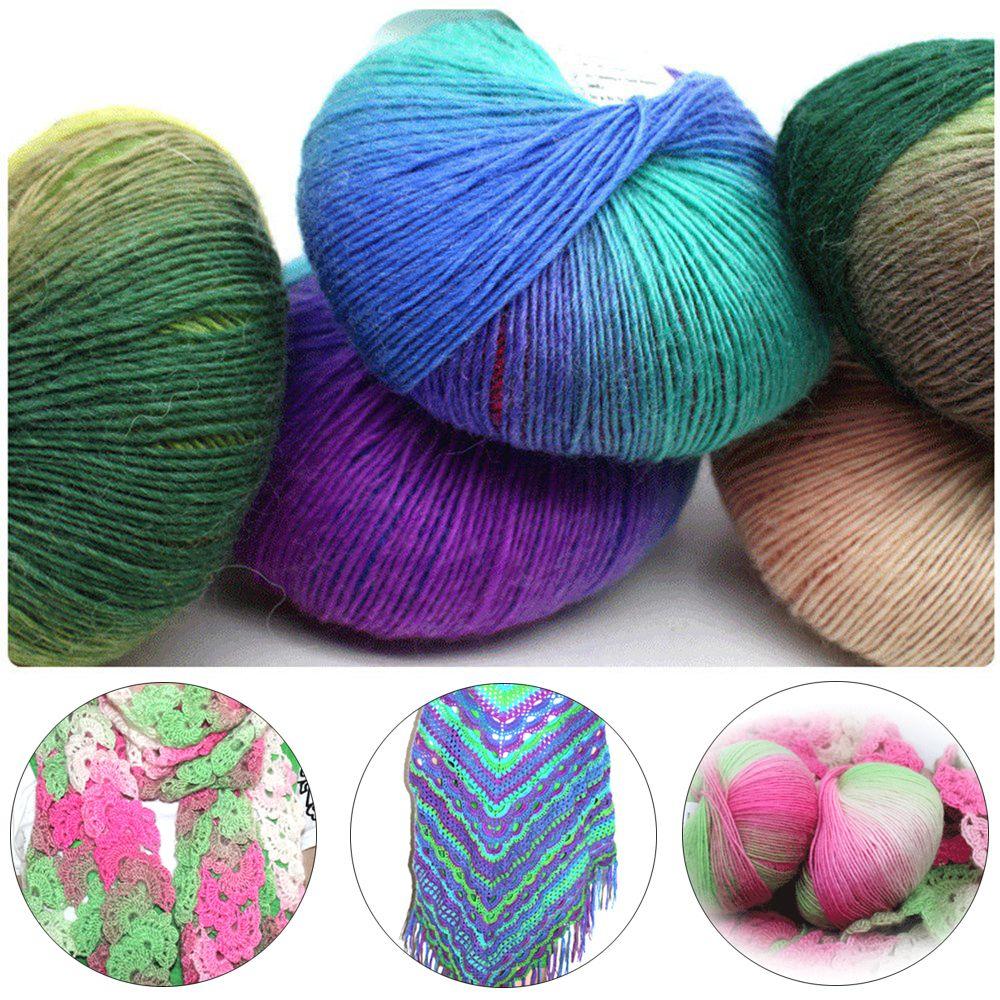 Высококачественный мягкий шарф 50 г для вязания своими руками, радужная пряжа для плетения, ручное вязание, шерстяная пряжа, крючок