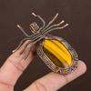 Tiger Eye Handmade Copper Wire Wrap Spider Pendant 2.56" K4B77
