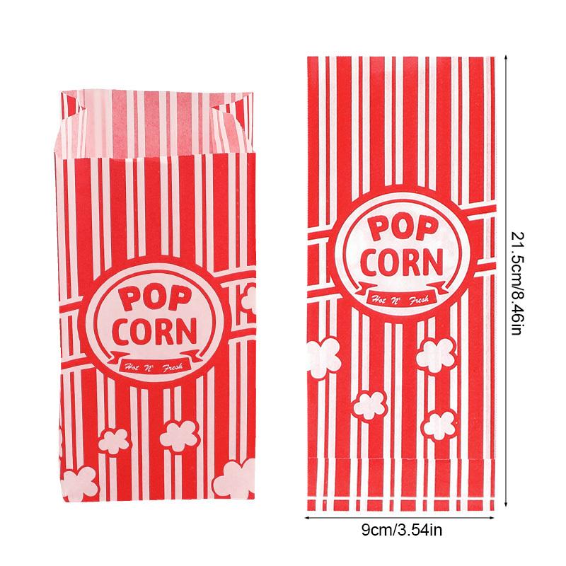 25 шт. бумажных пакетов для попкорна, упаковочный мешок для сладостей, контейнер для закусок на карнавал, ведро, принадлежности для свадьбы, дня рождения, вечеринки, киносеанса