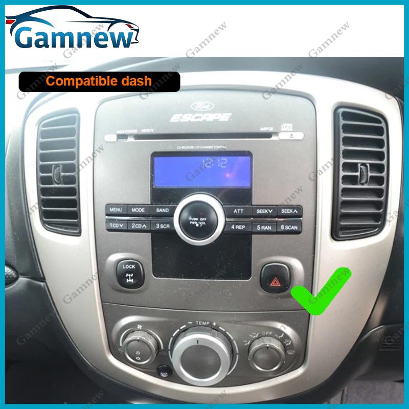 Gamnew Рамка приборной панели Адаптер Декодер Комплект панели для установки Android-радио в приборную панель для Ford Escape 2006-2012