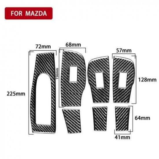 Fit For Mazda 3 Axela Carbon Fiber Window Lift Swtich Panel Sticker LHD