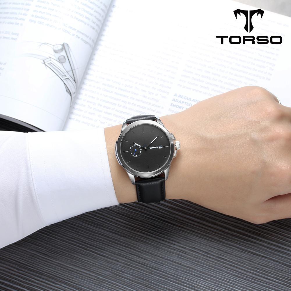 Toleuso T106L Часы с гравировкой Combe Мужские часы на кожаном ремешке