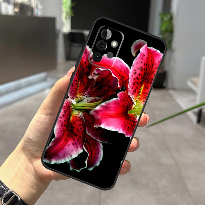 Чехол с цветами лилии для Samsung Galaxy A32 A12 A22 A52 A35 A26 A16 A05 A55 A15 A54 A34 A14 A56 A36 A13 A53