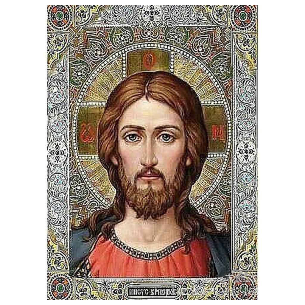 5D Diy Diamond Painting Religious Pattern Round Part Rhinestone Mosaic Cross Stitch Religious Figure Style Home Decoration Gift