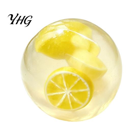 Clear Ball Squeeze Toy Shapeable Pearlescent Fidget Toy, Anxiety Relief Stress Reduction Accessories Fake Fruit Inside for Kids Adults