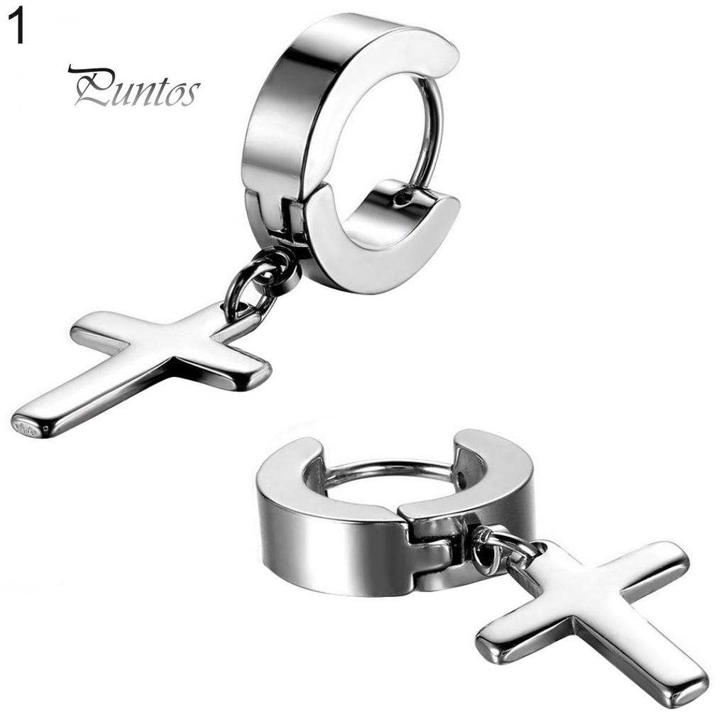 Серьги из нержавеющей стали с крестом унисекс