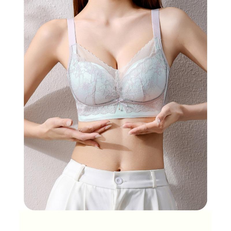 Регулируемый беспроводной кружевной бюстгальтер push-up без косточек по бокам для маленькой груди