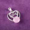 Rose Chalcedony Gemstone 925 Sterling Silver Zircon Jewelry Chai Pendant 1.10" CZP-3-6