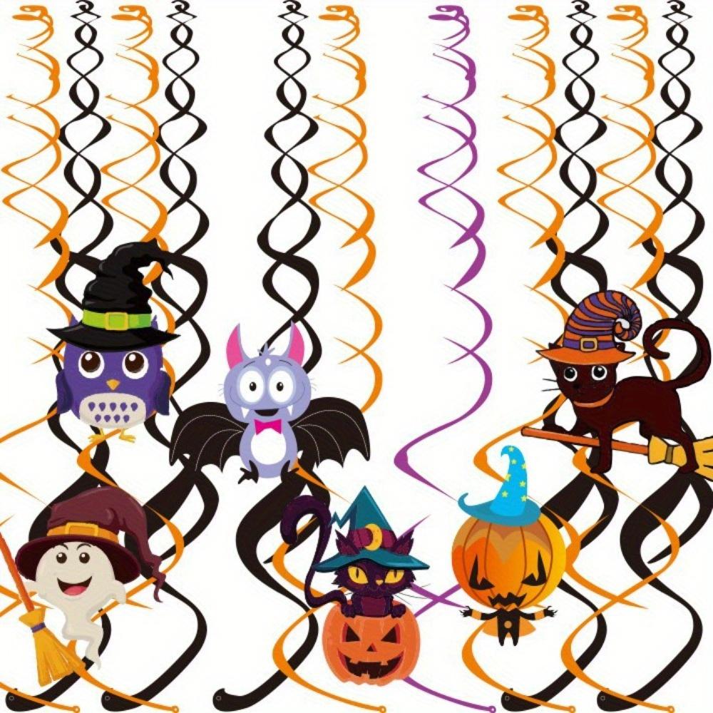 2 комплекта баннера «Счастливого Хэллоуина», бумажные треугольные флажки, гирлянда, круглые конфетти, подвесная гирлянда, соты, спиральные стримеры, украшения для вечеринки на Хэллоуин