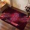 Boston Red Sox Personalized Crystal Velvet Carpet, Customized Name Text Soft Anti‑Slip Rug for Living Room Bedroom