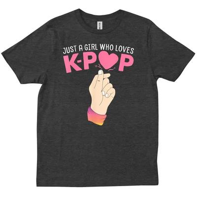 Просто Девушка, Которая Любит K Pop Пальцевое Сердечко Kpop Мерч Футболка