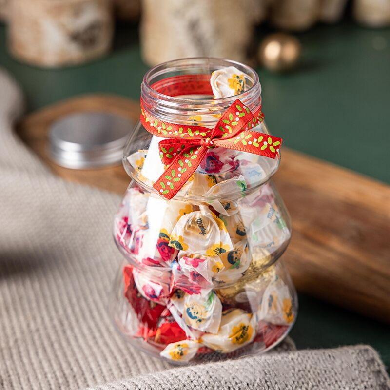 Christmas Candy Jar Christmas Tree Shape Biscuits Bottle Sealed Jar Tea Bottle Snack Storage Jar Food Container New Year 2025