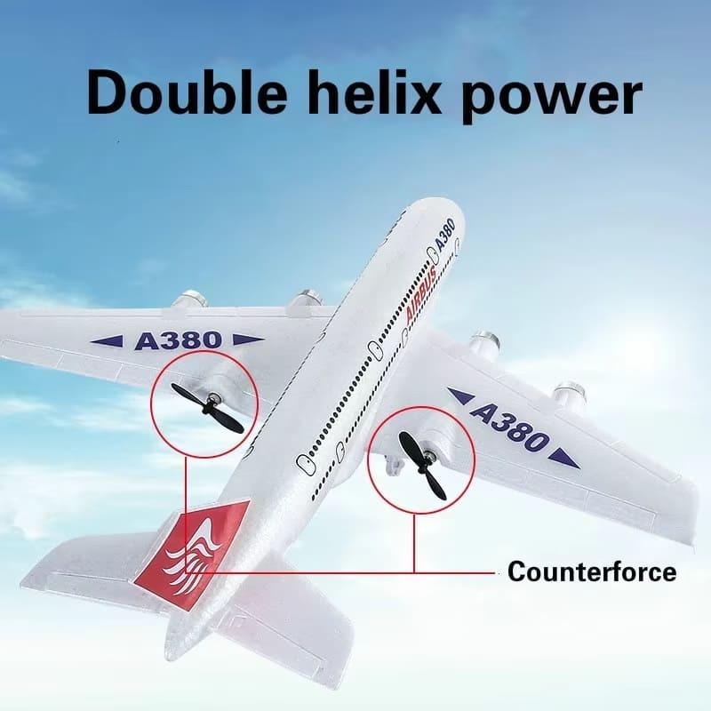 New RC Aircraft 2.4G Fixed Wing Aircraft Model Remote Control Aircraft Toy Children Boy Gift Two Channel Pushback Dual Power Glider