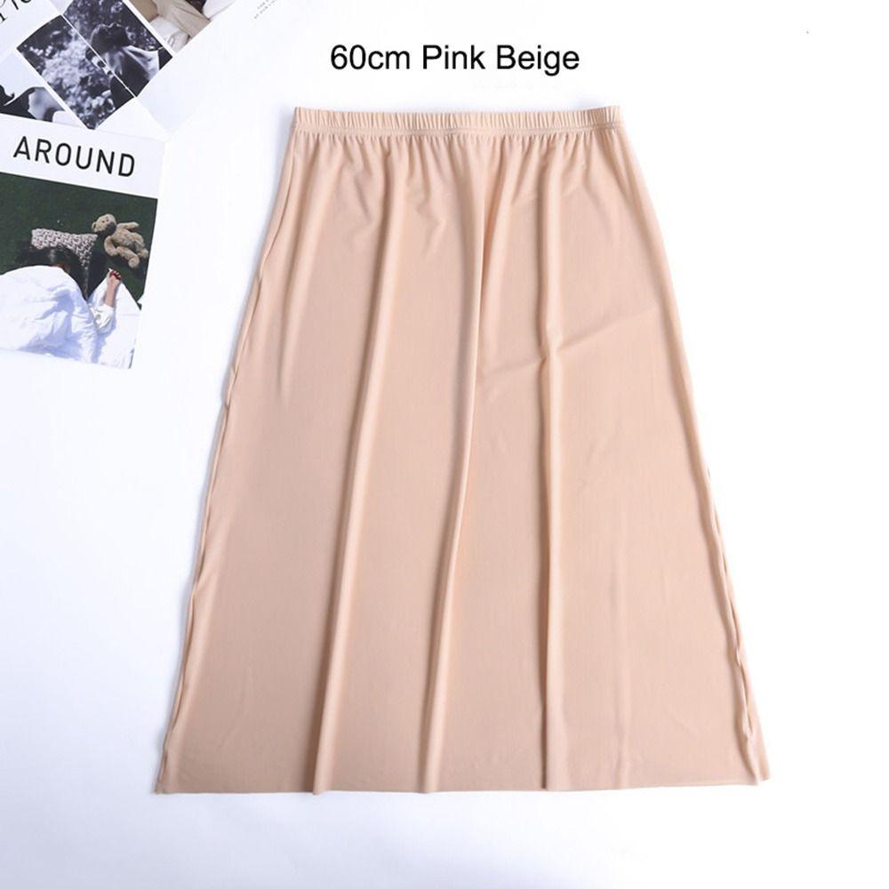 High Waist Underskirt Half Slips Safety Underskirt Slips Women Long Petticoat Ice Silk Underskirt