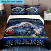 Indianapolis Colts Logo 3PCS Bedding Set 2D Printing (Includes 1 Duvet Cover + 2 Pillowcases Coreless), Bedroom decor,Fan gift