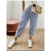 Summer New Woven Jacquard Stripe Patchwork Design Loose Casual Pants for Women