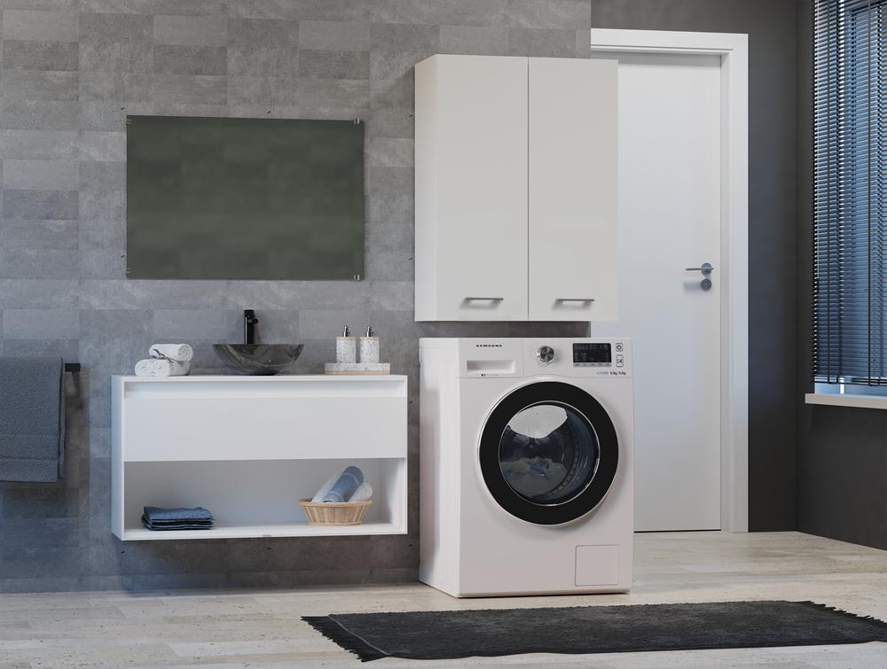 Cabinet Over The Washing Machine Pola Mini Dd Matte White