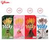 Glico Pocky Triple Happiness Set, Biscuit Stick Coated with Milky Matcha & Cookies & Cream & Chocolate & Strawberry, Total 12 Pcs - Thai Snack