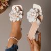 Summer New Large Size Temperament Fine Heel Flower Fashion High Heel Cool Slippers