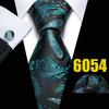 Mens Fashion Neckties Teal Silk Tie Pocket Square Cufflinks Blue&Green Formal Casual Ties
