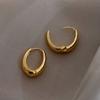 European American Chic Style Oval Earrings For Women Gold Plated Alloy Statement Fashion