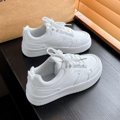 2025 Весенние женские универсальные белые кроссовки - Легкие, с мягкой подошвой, кеды в кампусном стиле для скейтбординга