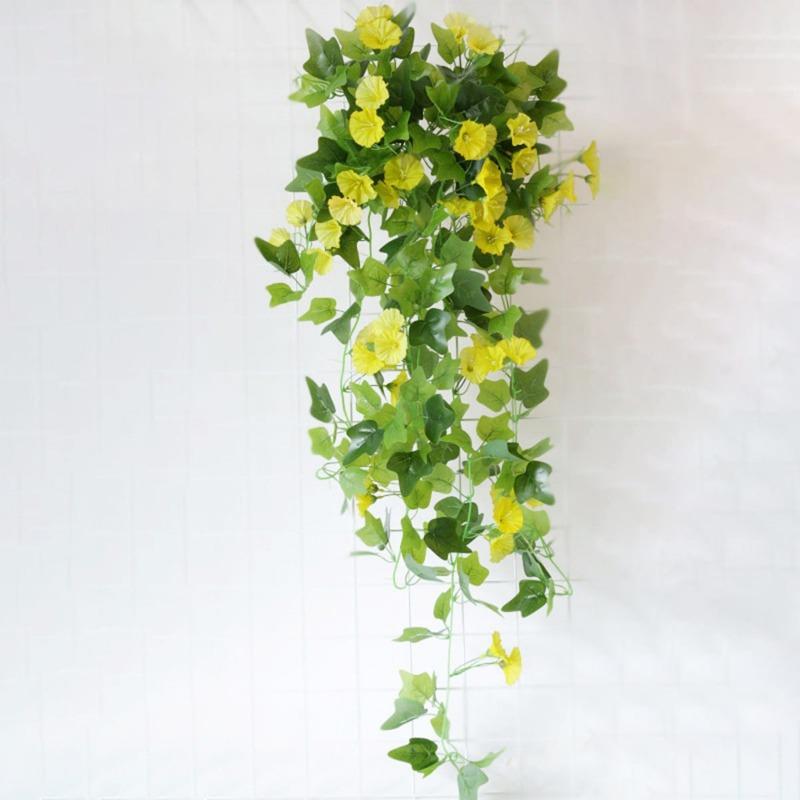 1 шт. искусственный цветок искусственный ротанг поддельные растения настенный ипомея цветок искусственный цветок свадьба домашний декоративный