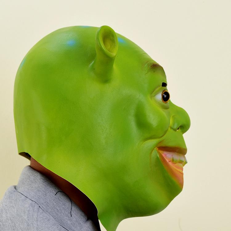 Halloween Shrek latex mask, costume party, funny and quirky headgear, movie prop