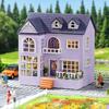 1 Set DIY House Model with Warm Lighting European Style Happy Hut