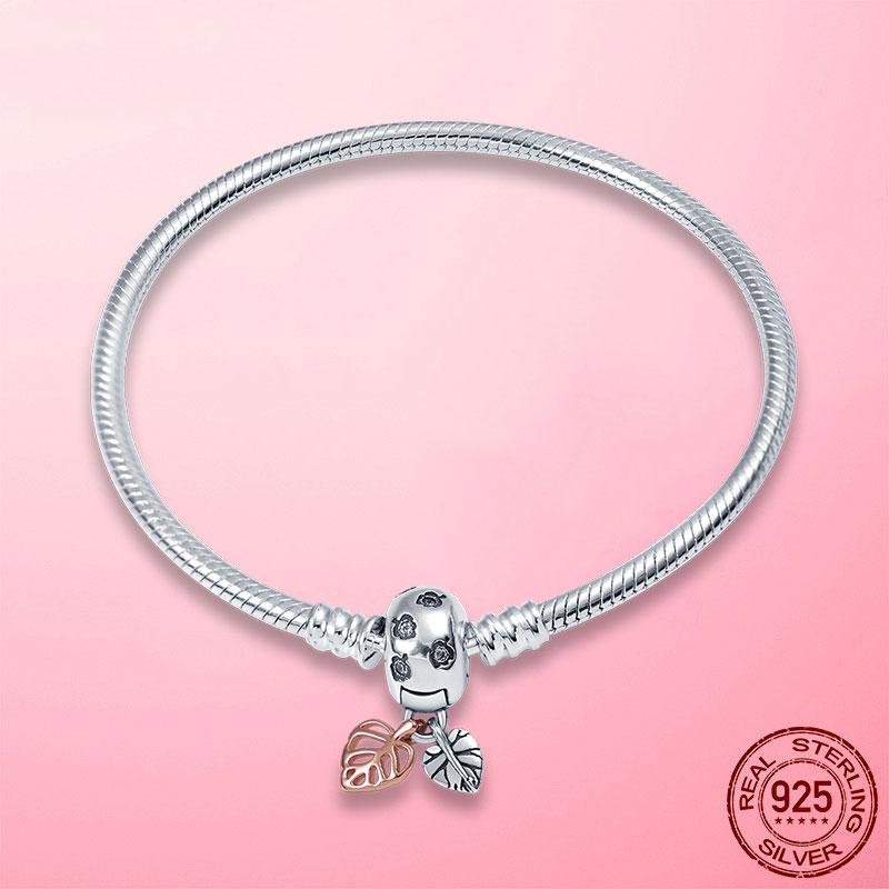 Dorpshipping женский браслет 925 стерлингового серебра дерево листья лист змея цепочка браслет для женщин серебро 925 ювелирные изделия подарок