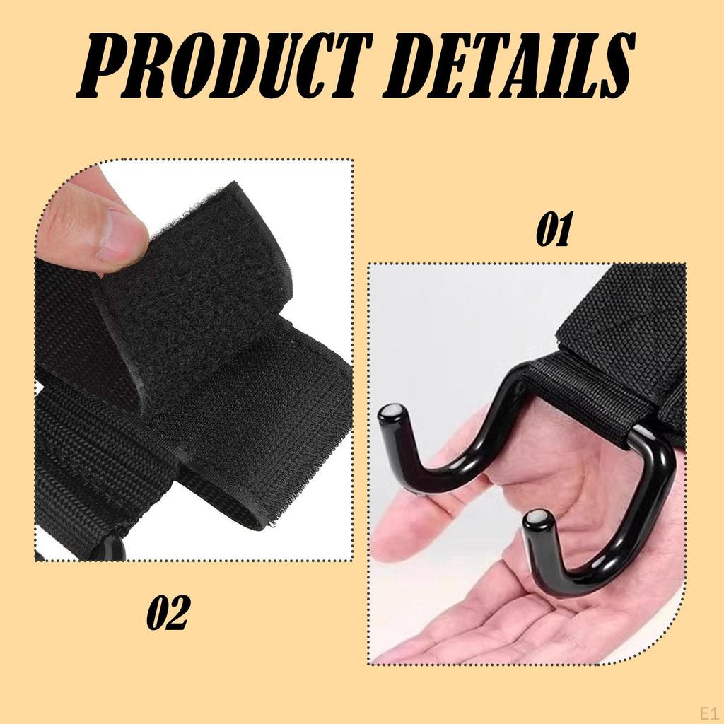 2 Pieces Weight Lifting Hooks Wrist Straps Support Versatile Grips Deadlift Grip for