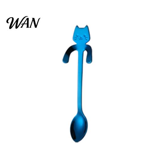 Stainless Steel Coffee Spoon 304 Spoon, Hanging Cat for Mugs Tall Cups, Long Reusable Stirrer Handle Tea Stirring Ideal Desserts & Ice Cream