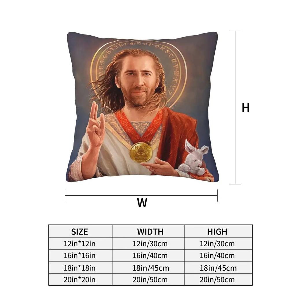 Nicolas Cage, Saint Nicolas Of Cage 2 Pcs Square Pillowcase Pillow Cover Cushion Decor Comfort Throw Pillow For Home Sofa