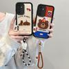KEYSION Мультяшный милый плюшевый чехол с вышивкой для Samsung A55 5G A35 со шнурком, силиконовый противоударный чехол для телефона Galaxy A25 A15 5G