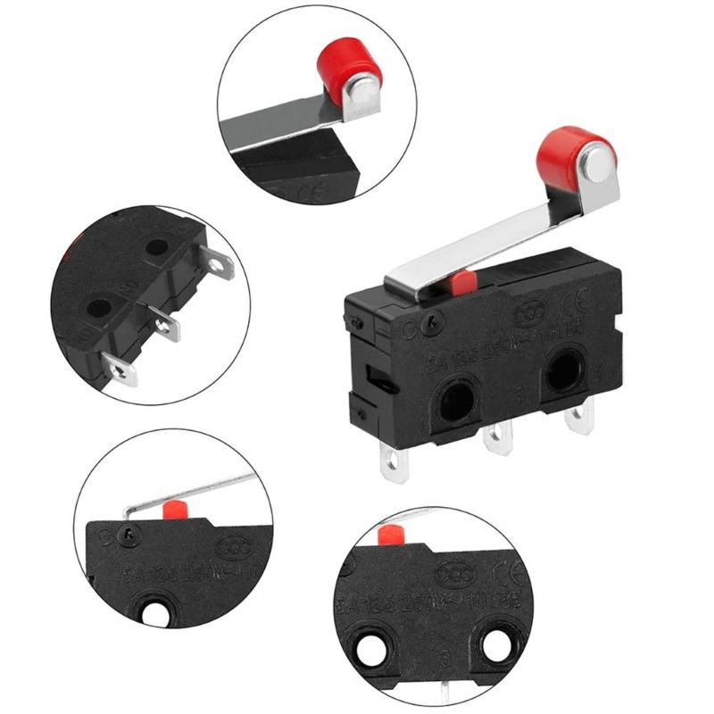 10Pcs SPDT MicroSwitch 5A 250V Rollers Actuator For Automation Equipment Control