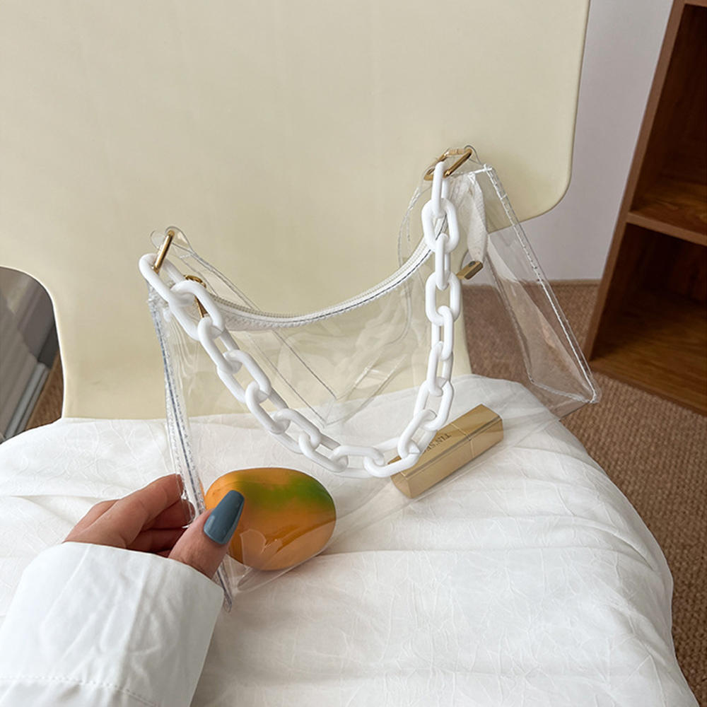 Модная высококачественная сумка из ПВХ, прозрачная, привлекающая внимание, желейная сумка на молнии, многофункциональная, простая, женская сумка через плечо, новая