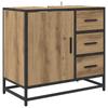 Bathroom Furniture Set with Shelf 3 pcs Artisan Oak Wood Based Material