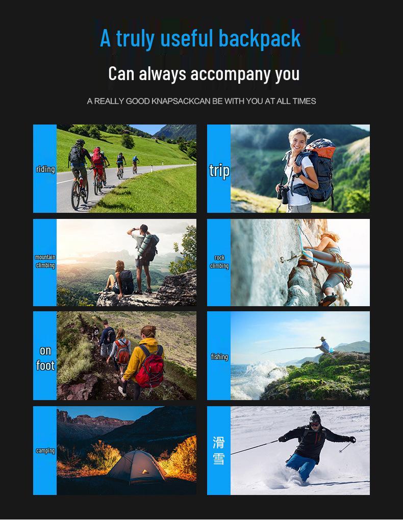 40L Lightweight Color Block Mountaineering Backpack for Women - Perfect for Short Trips & Outdoor Adventures